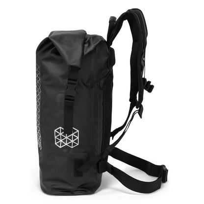 JDC Delta Motorcycle Rucksack 100% Waterproof Dry Bag Roll Top - Black